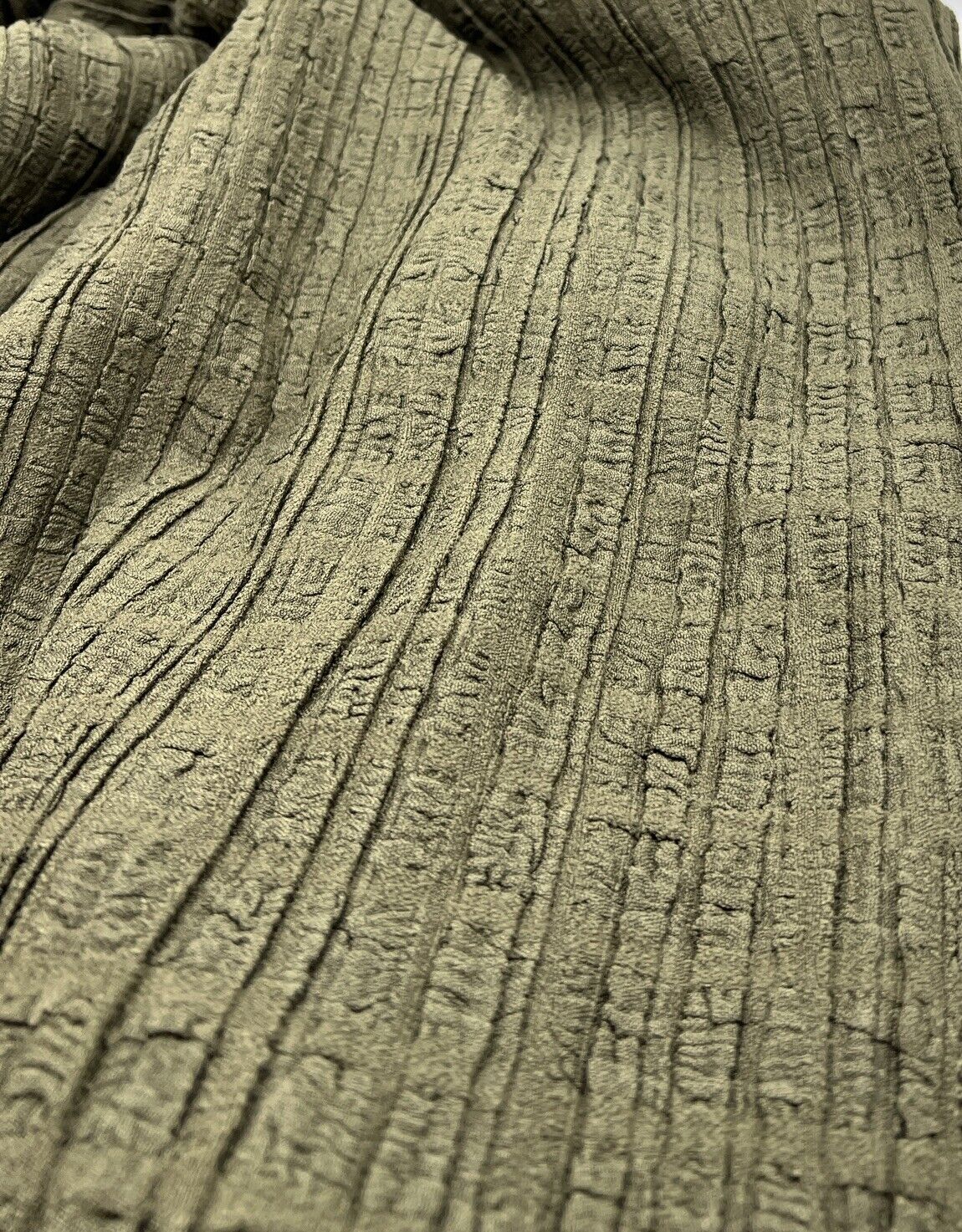 Khaki Thick Textured 4 Way Stretch Fabric