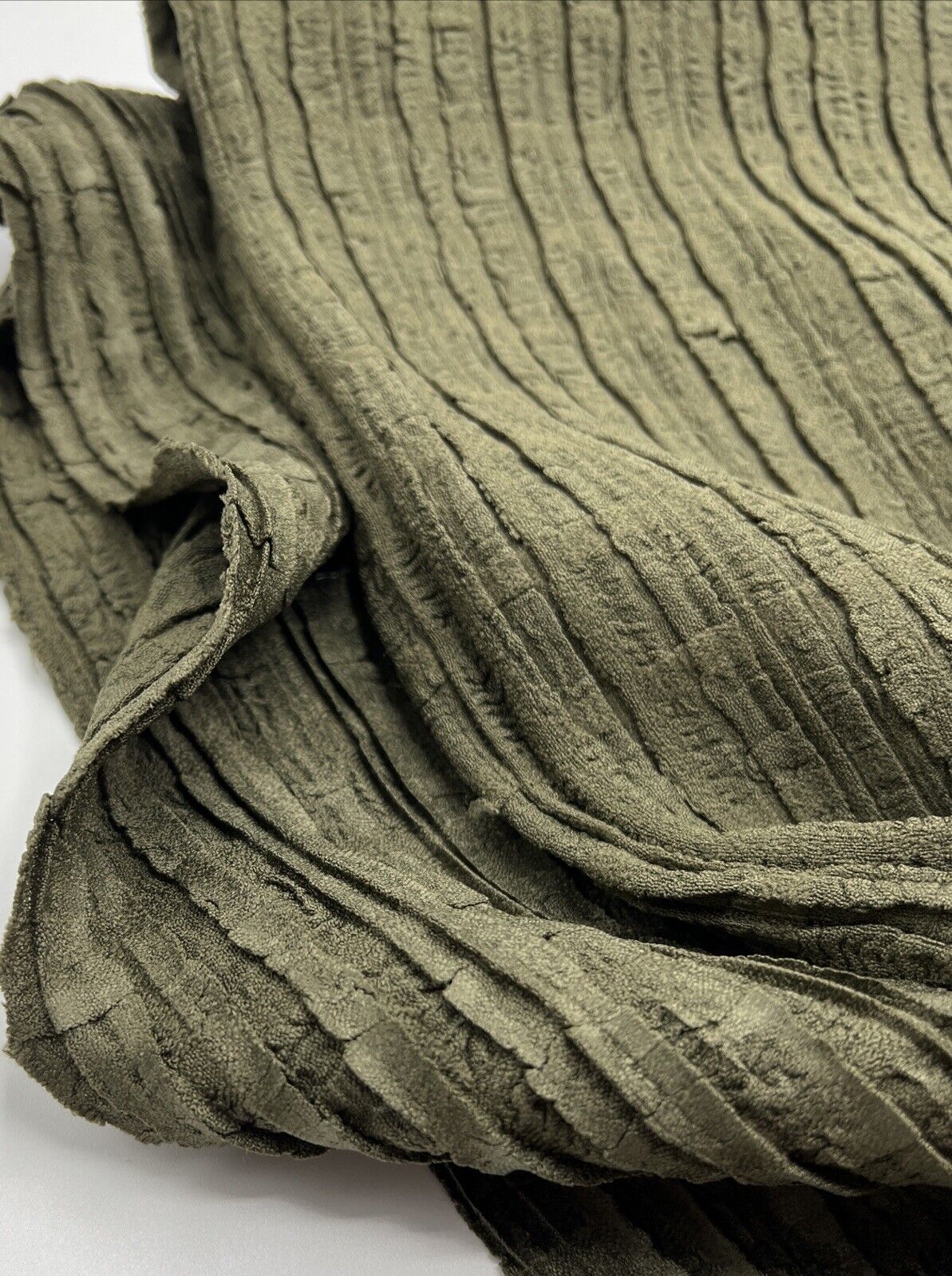 Khaki Thick Textured 4 Way Stretch Fabric