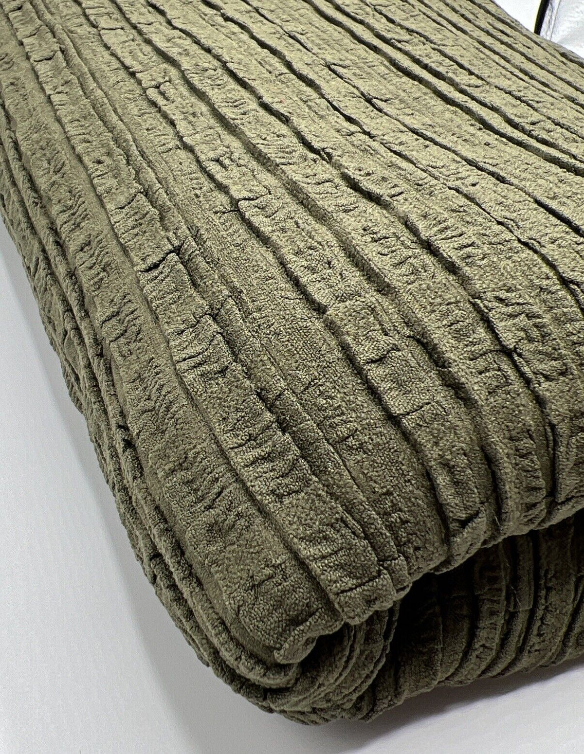 Khaki Thick Textured 4 Way Stretch Fabric
