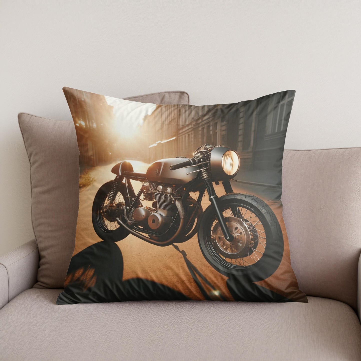 Sunset Café Racer Cotton Cushion