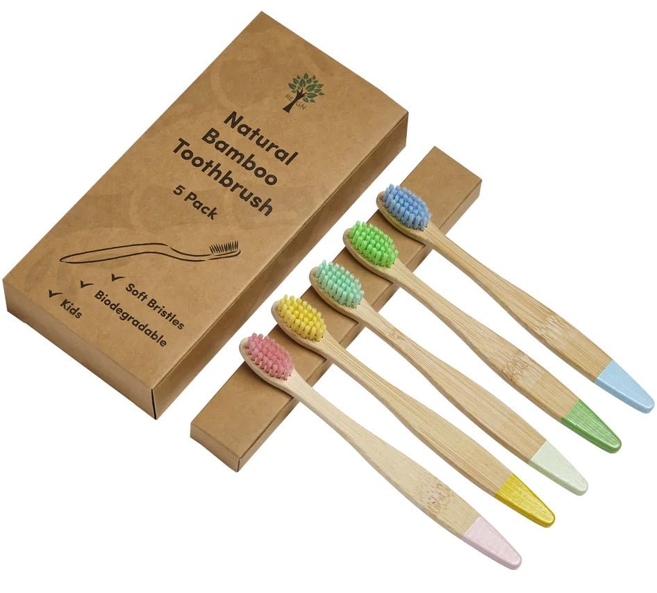 Kids Bamboo Toothbrush | 5 Pack