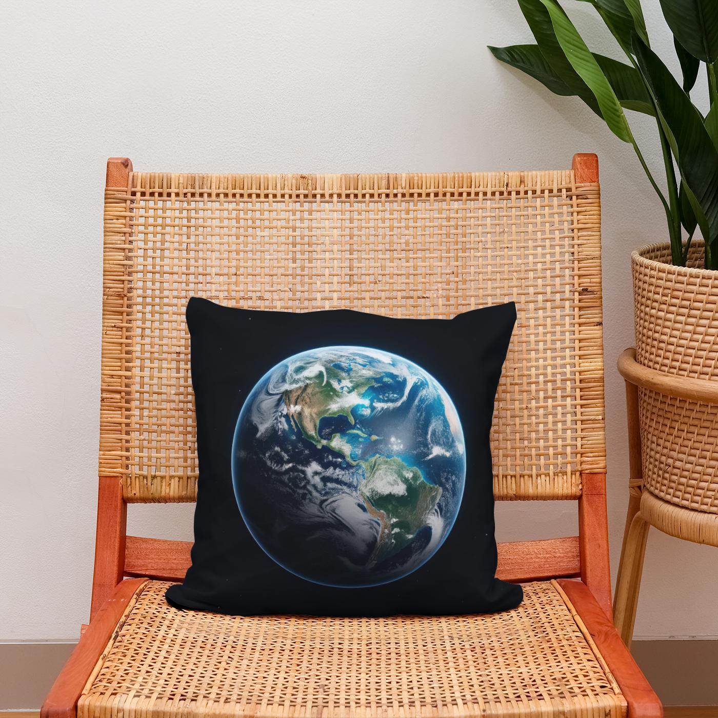Earth's Nocturnal Elegance Cotton Cushion