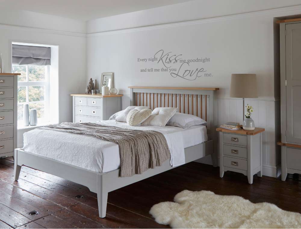 Every Night Kiss Me Goodnight Wall Sticker – Romantic Bedroom Quote