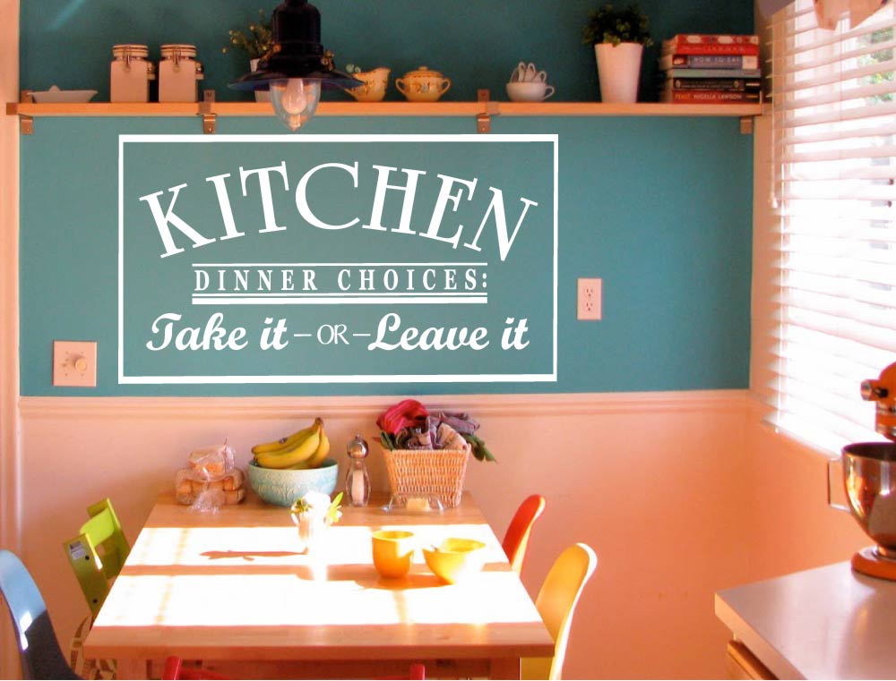 Kitchen Dinner Choices Wall Sticker – Funny Wall Decor for Kitchen or Cafe