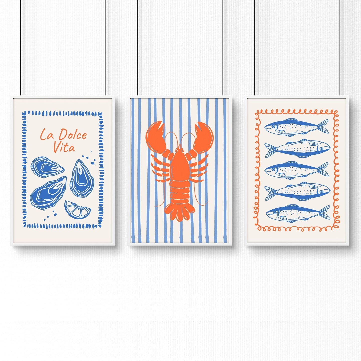 Kitchen Gallery Walls | Set of 3 Italian Lifestyle Wall art Prints