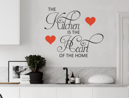 Kitchen Hearts Wall Decal Quote