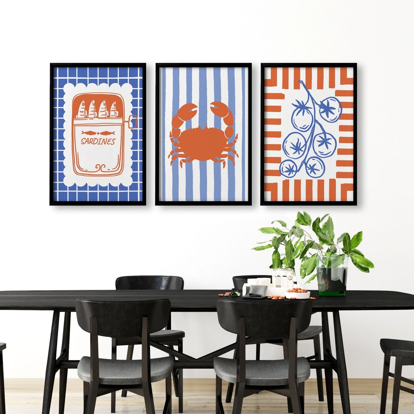 Kitchen Modern Wall Decor | Set of 3 Italian Lifestyle Wall art Prints