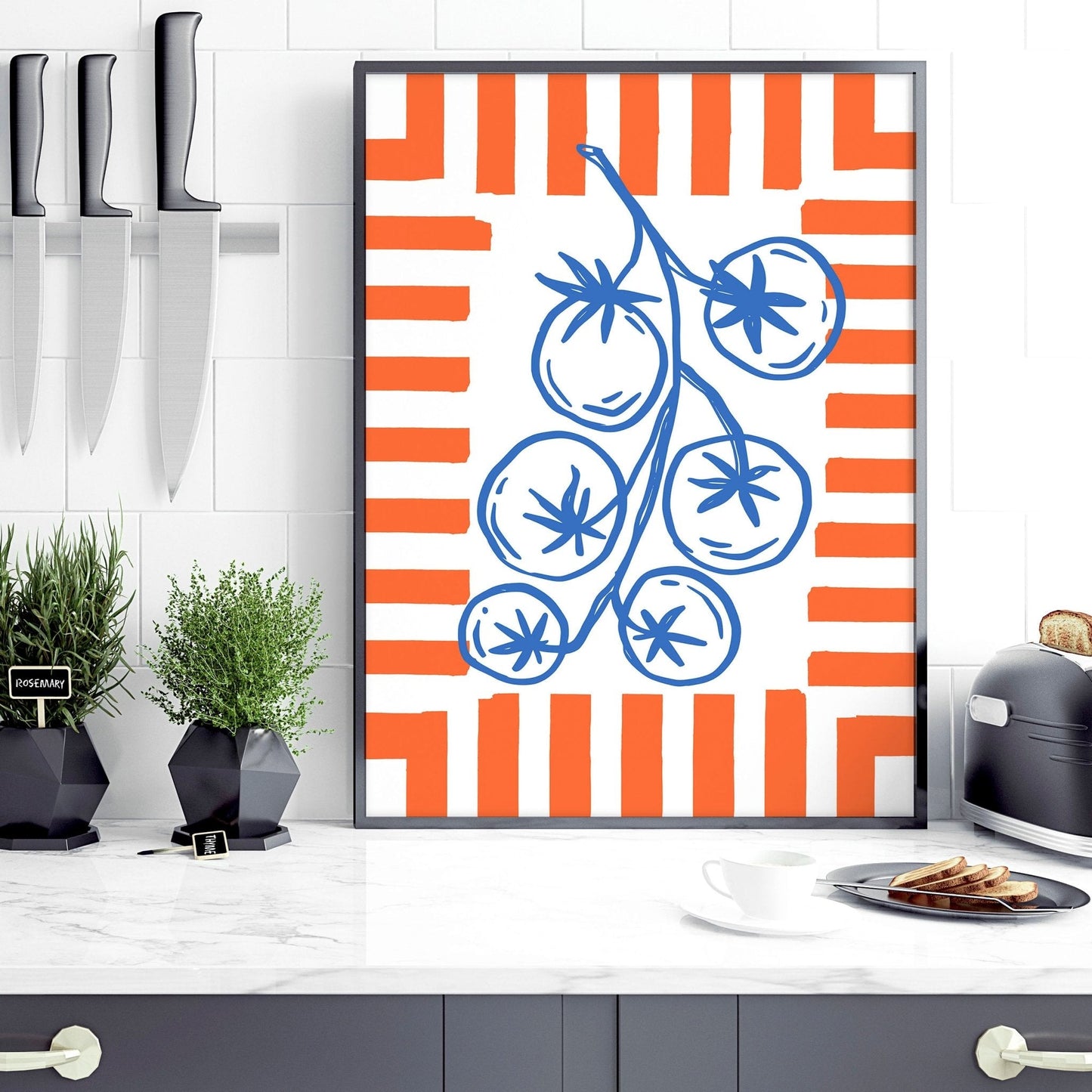 Kitchen Modern Wall Decor | Set of 3 Italian Lifestyle Wall art Prints