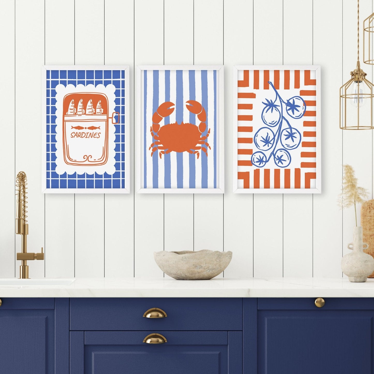 Kitchen Modern Wall Decor | Set of 3 Italian Lifestyle Wall art Prints