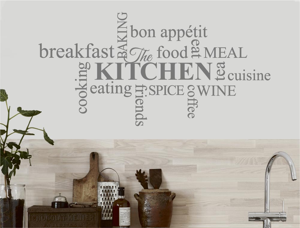 Kitchen Word Art Wall Sticker – Word Cloud Vinyl Wall Decor