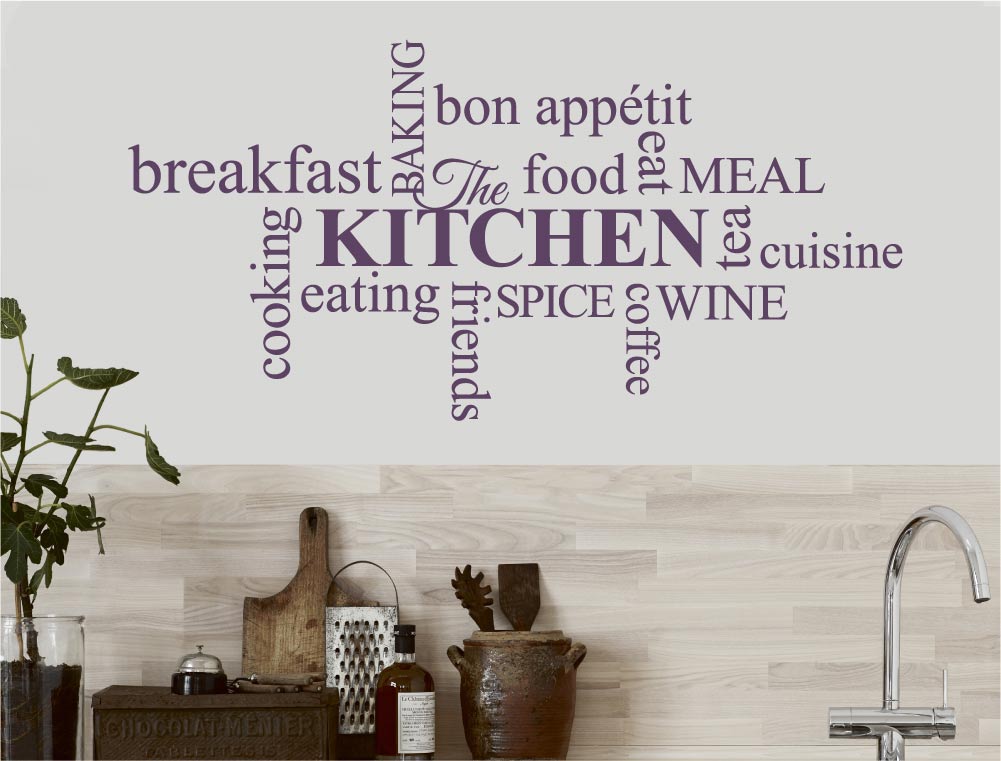 Kitchen Word Art Wall Sticker – Word Cloud Vinyl Wall Decor
