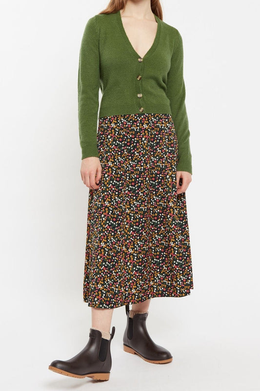 Louche Kiyo Dippy Ditsy Print Midi Skirt