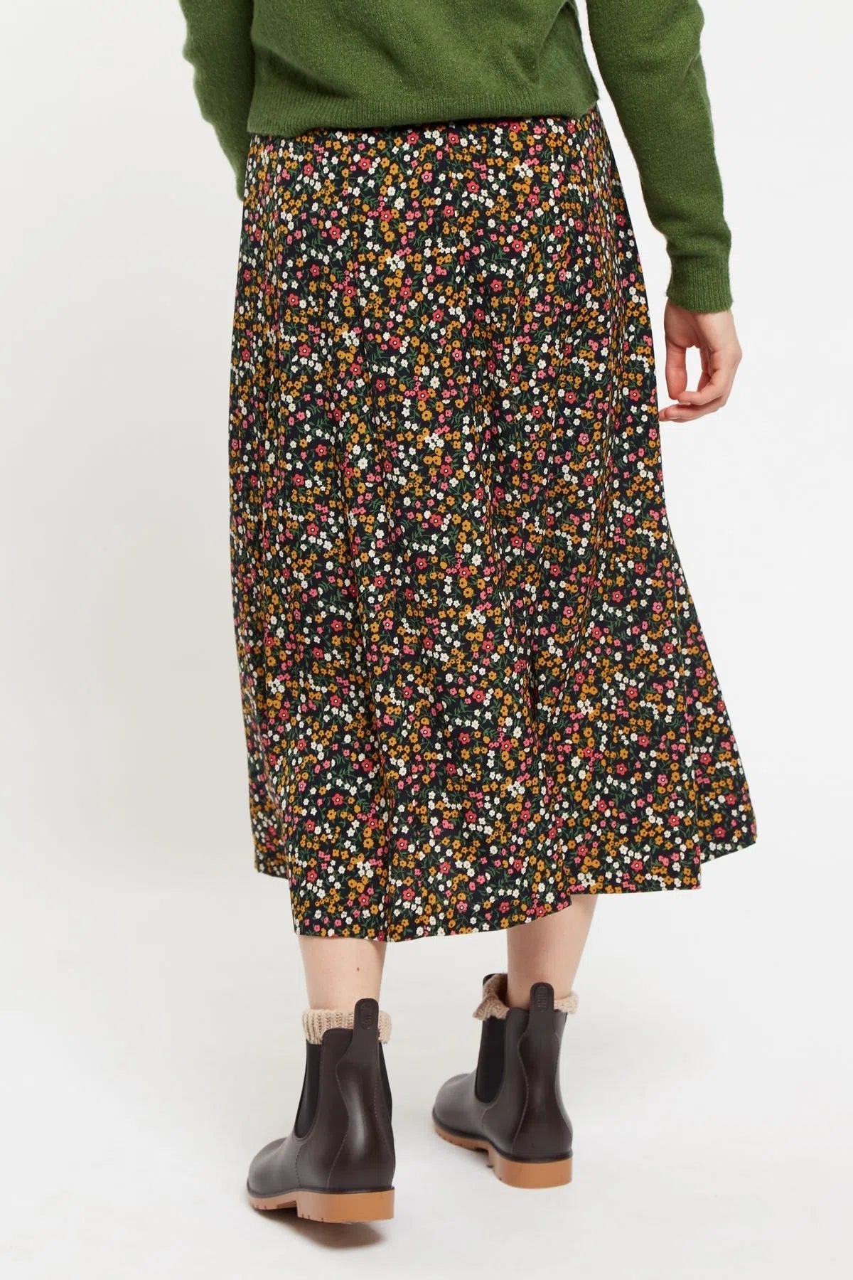 Louche Kiyo Dippy Ditsy Print Midi Skirt
