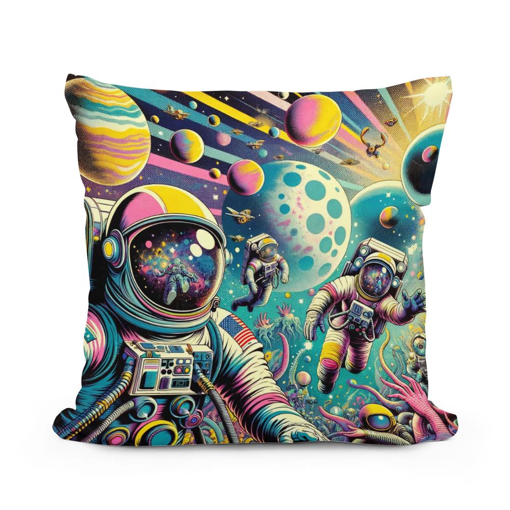 Cosmic Pop Odyssey Cotton Cushion