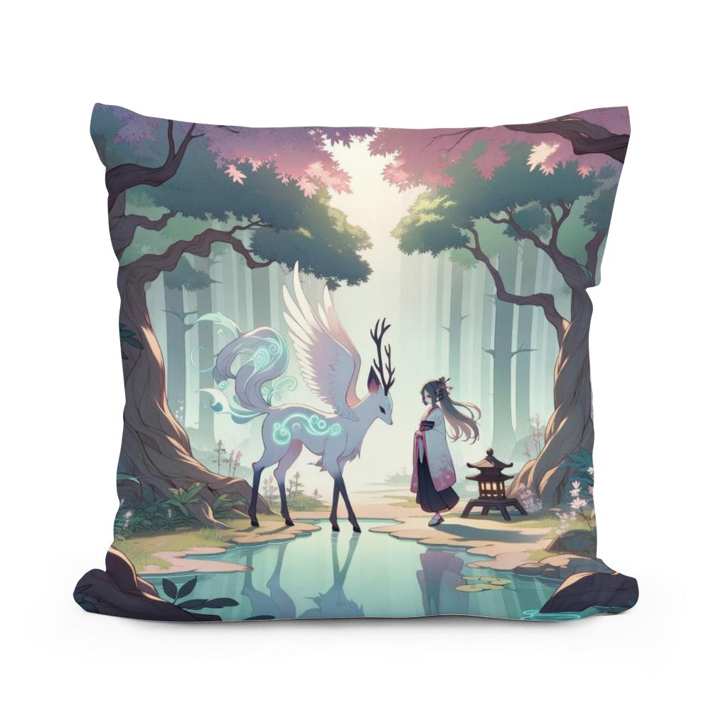 Enchanted Forest Encounter Cotton Cushion