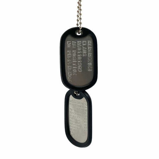 Klaus Hargreeves 'Number Four' Umbrella Academy Military Dog Tags Prop Replica - Stainless Steel - Chain&Silencers  Included