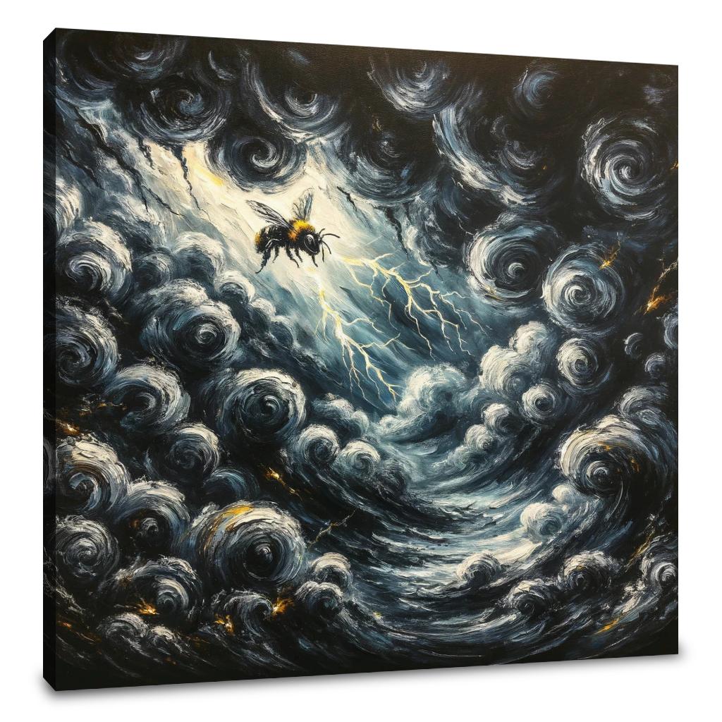 Bee Amidst the Storm Canvas