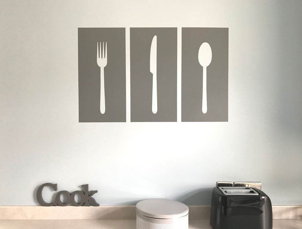 Knife Fork Spoon Wall Art Sticker