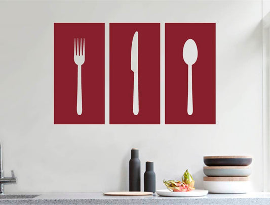 Knife Fork Spoon Wall Art Sticker