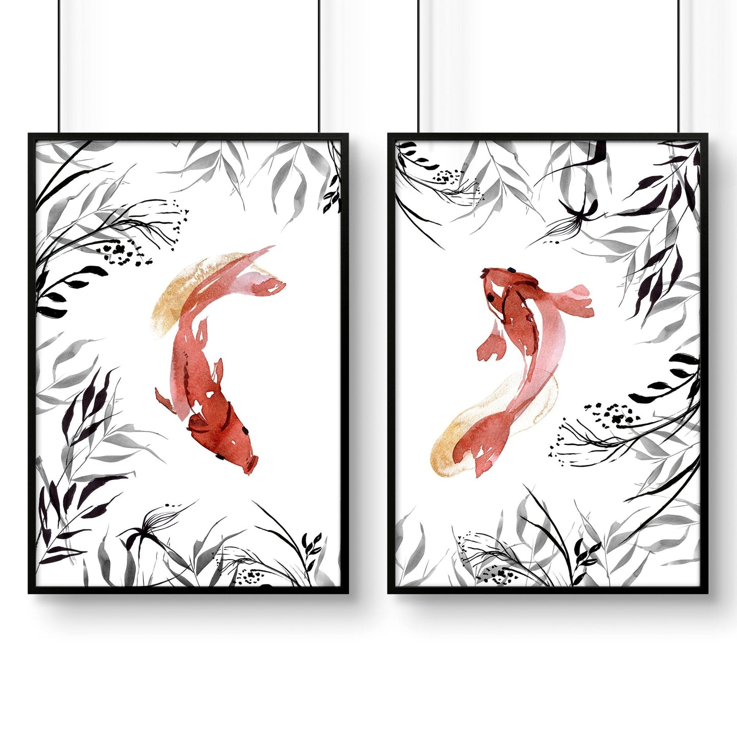 Koi wall art | set of 2 framed wall art