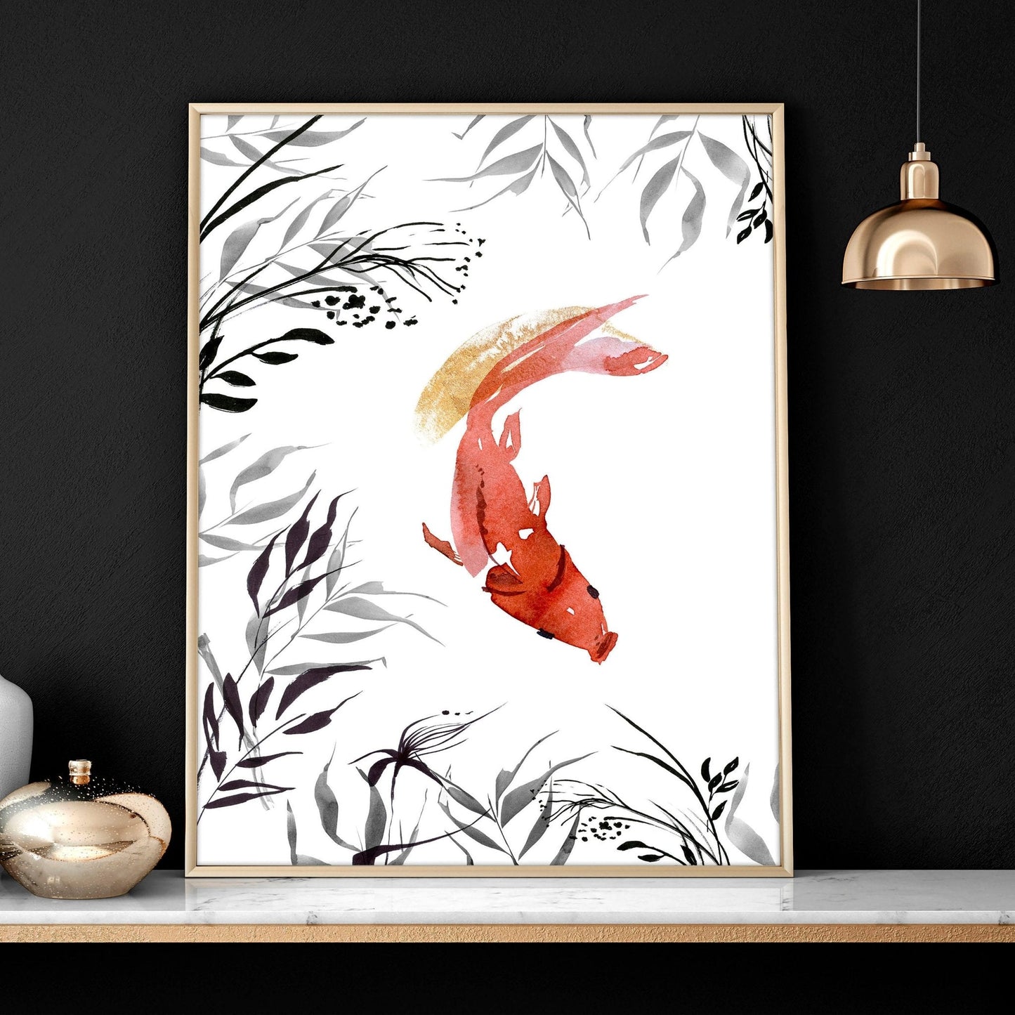 Koi wall art | set of 2 framed wall art