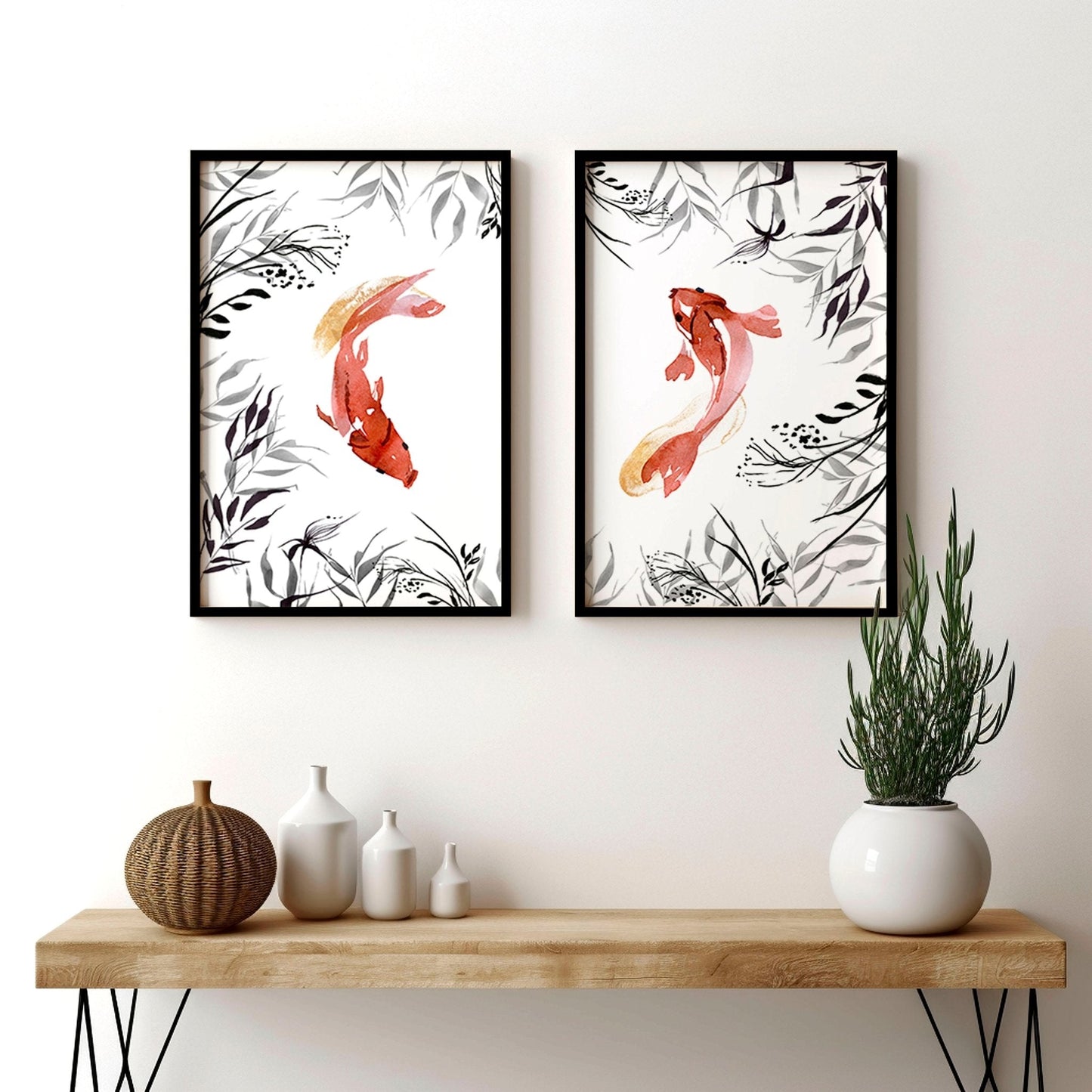 Koi wall art | set of 2 framed wall art