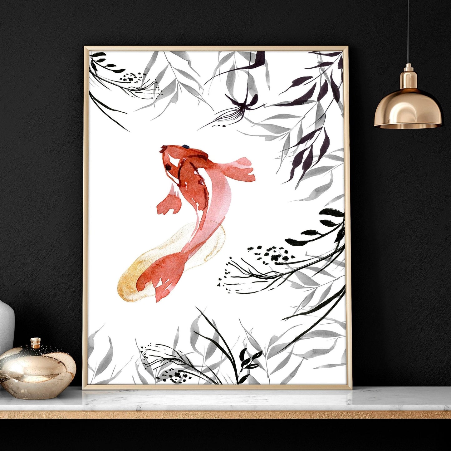 Koi wall art | set of 2 framed wall art