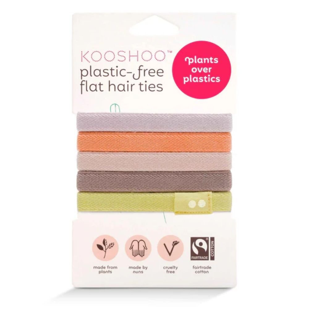KOOSHOO Bright Spark Organic Plastic-Free Hair Ties – 5 Pack