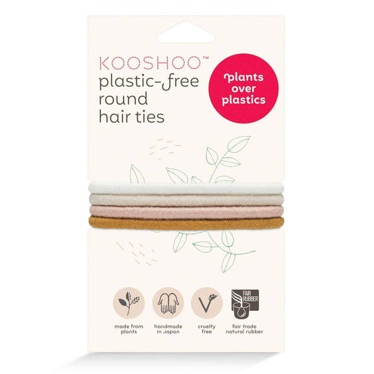 KOOSHOO Plastic-Free Round Hair Ties Mondo 4-Pack – Golden Fibres