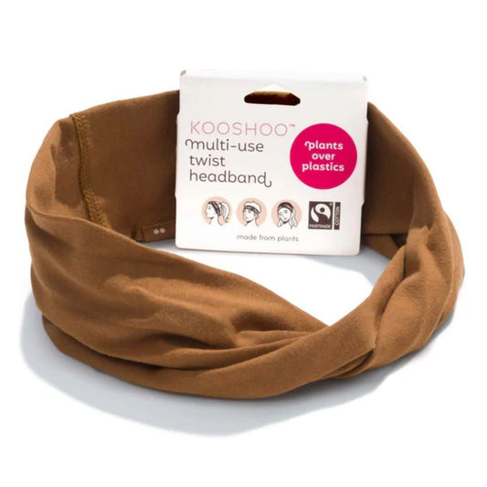 KOOSHOO Twist Headband Cocoa Brown – Organic Fairtrade