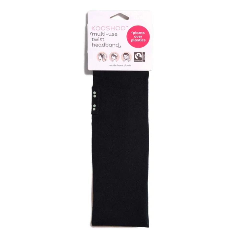 KOOSHOO Twist Headband Jet Black – Organic Fairtrade