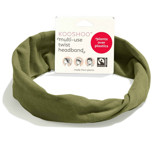 KOOSHOO Twist Headband Olive Branch – Organic Fairtrade
