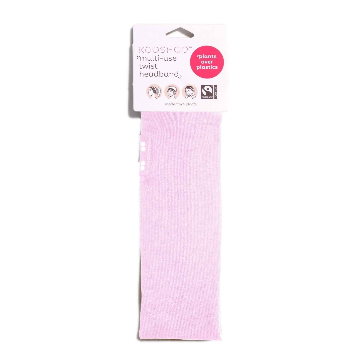 KOOSHOO Twist Headband Pink Mist – Organic Fairtrade