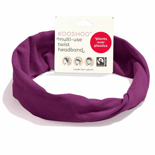 KOOSHOO Twist Headband Wild Beet – Organic Fairtrade