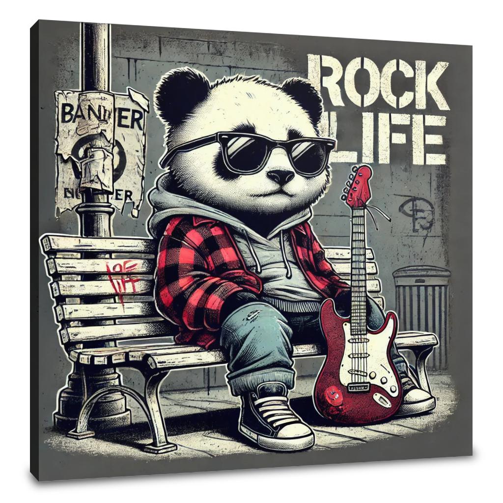 Rock Star Panda Canvas