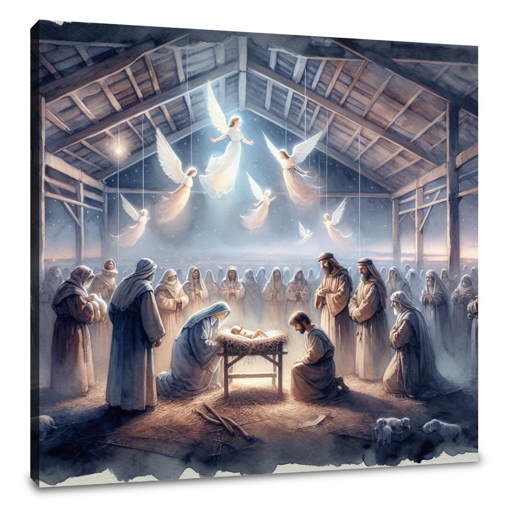 Serene Nativity Nightfall Canvas
