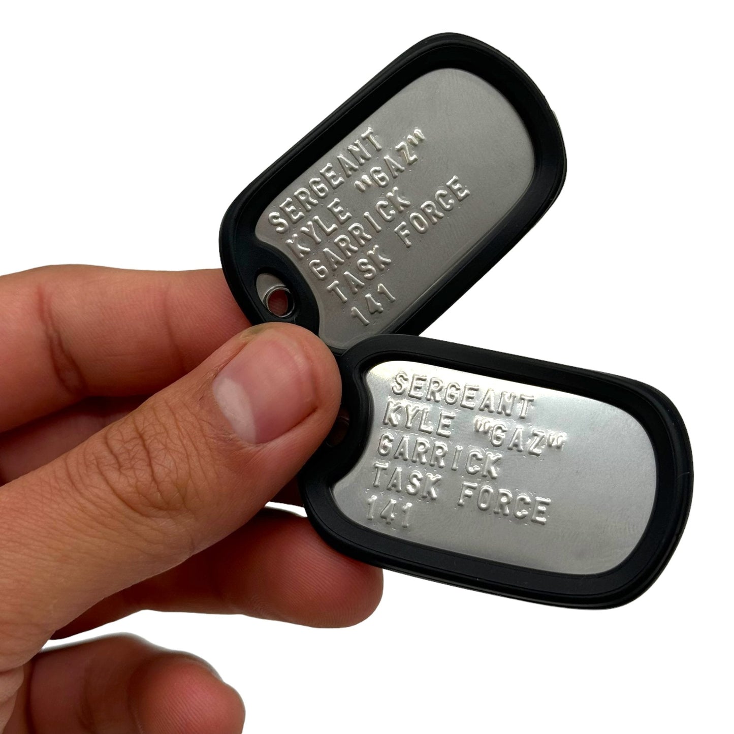 'KYLE GAZ GARRICK' Military Dog Tags - Cosplay Costume Prop Replica - Stainless Steel Chains Included