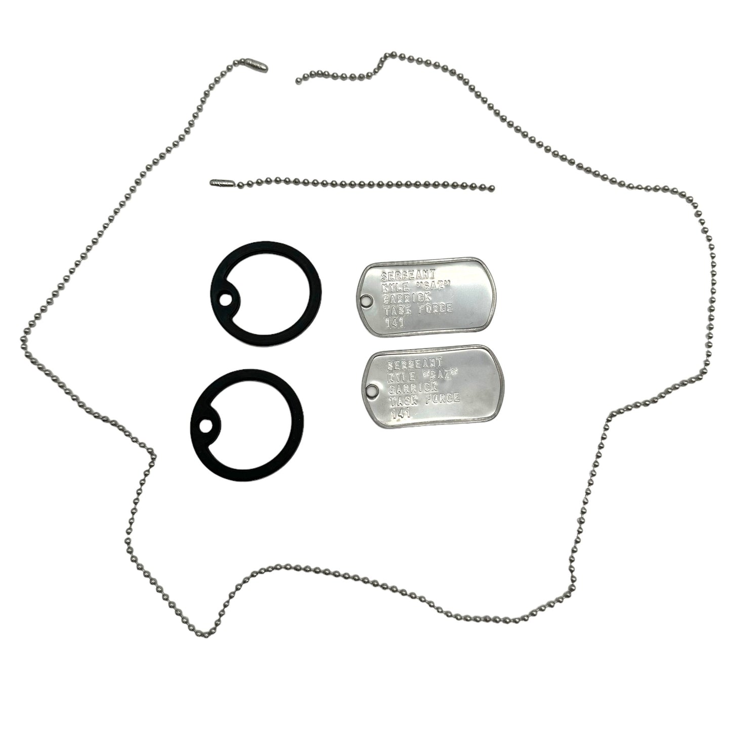 'KYLE GAZ GARRICK' Military Dog Tags - Cosplay Costume Prop Replica - Stainless Steel Chains Included