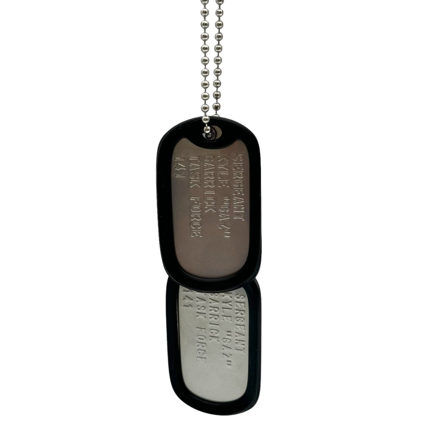 'KYLE GAZ GARRICK' Military Dog Tags - Cosplay Costume Prop Replica - Stainless Steel Chains Included