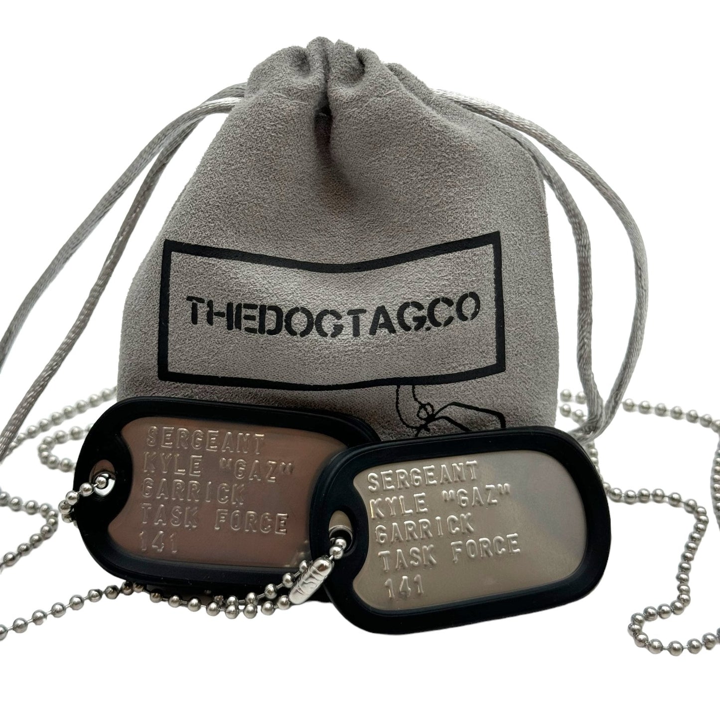 'KYLE GAZ GARRICK' Military Dog Tags - Cosplay Costume Prop Replica - Stainless Steel Chains Included