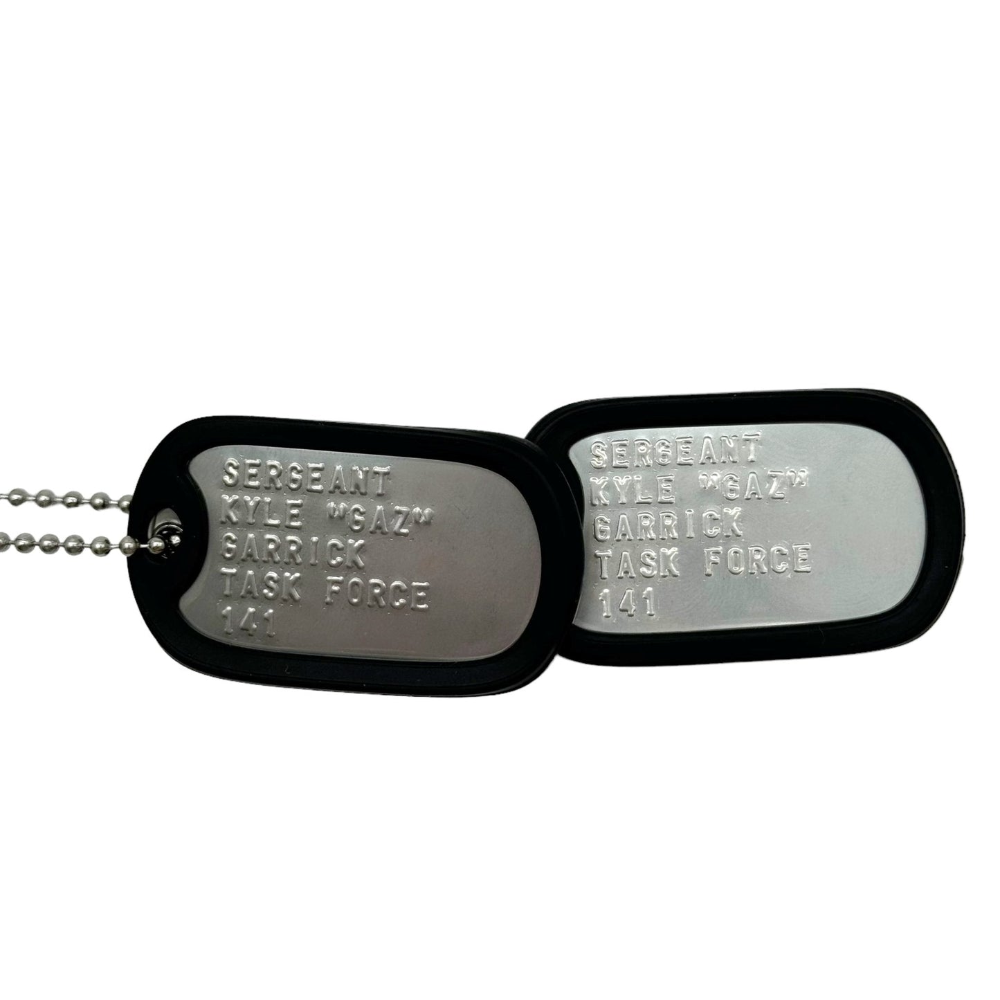 'KYLE GAZ GARRICK' Military Dog Tags - Cosplay Costume Prop Replica - Stainless Steel Chains Included