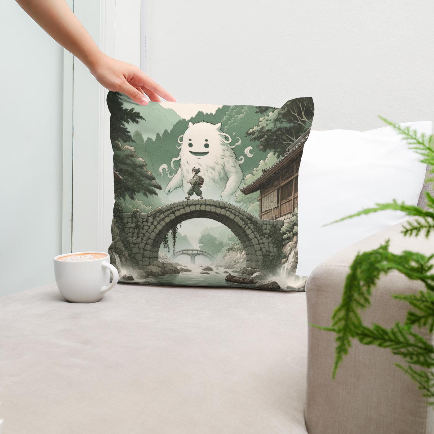 Guardian Yokai Bridge Cotton Cushion