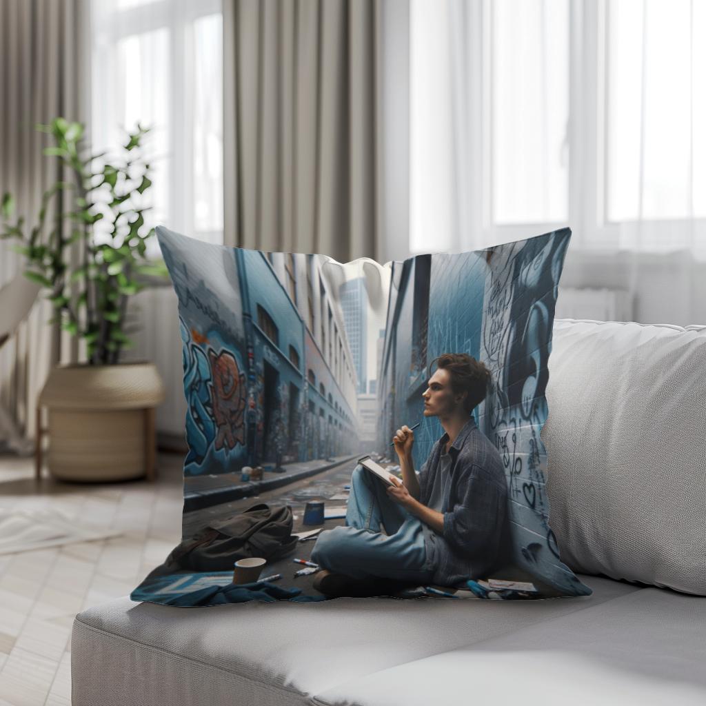 Urban Poetry Cotton Cushion