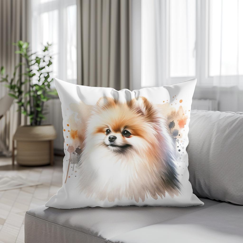 Pomeranian Elegance Cotton Cushion