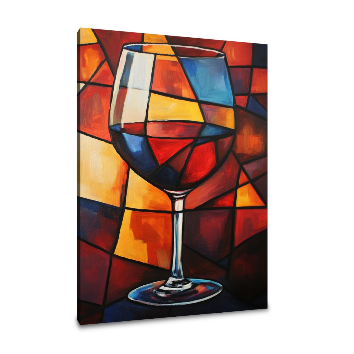 Geometric Wine Glass Canvas