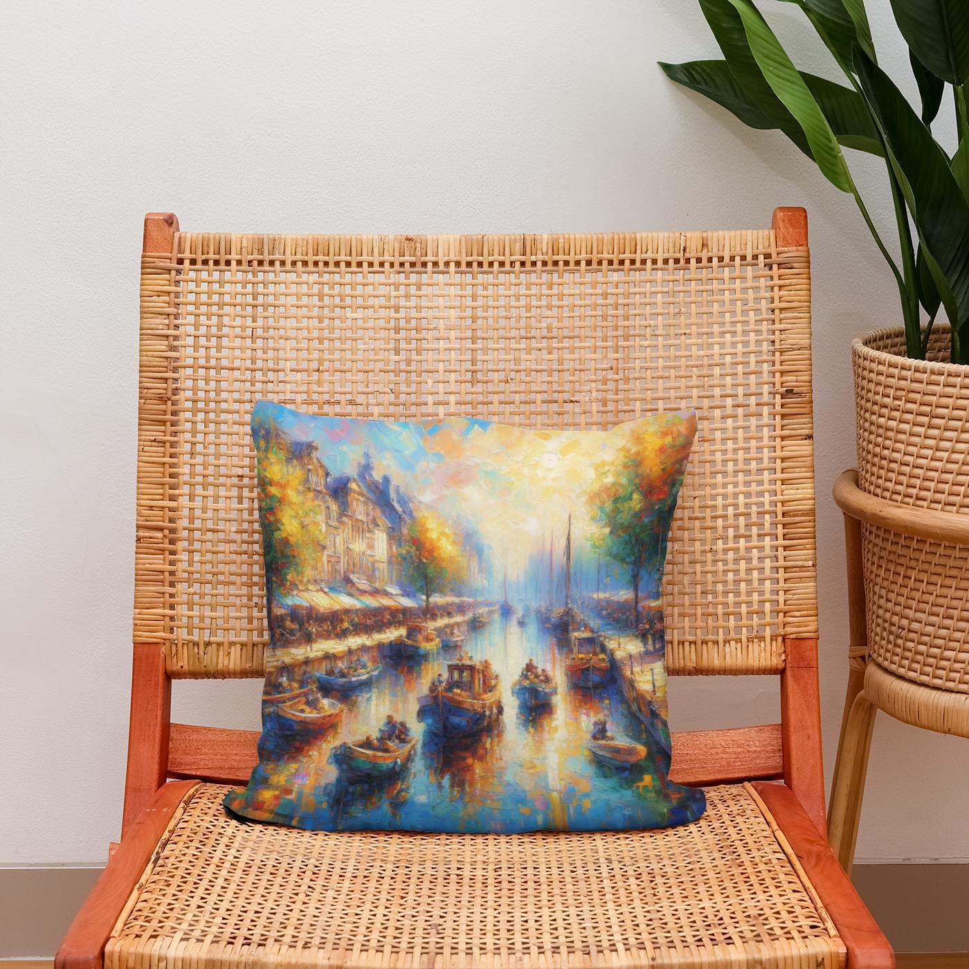 Sunlit Serenade Cotton Cushion