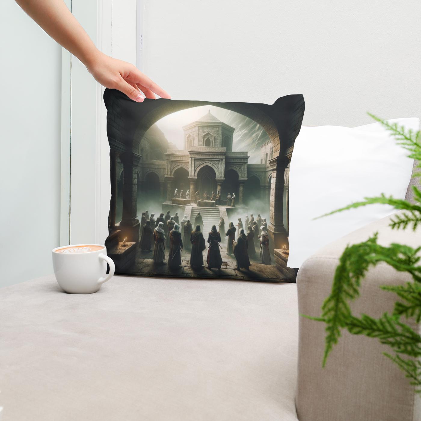 Monastery Shadows Cotton Cushion