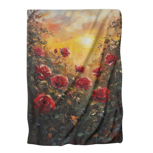 Sunset Rose Garden Blanket