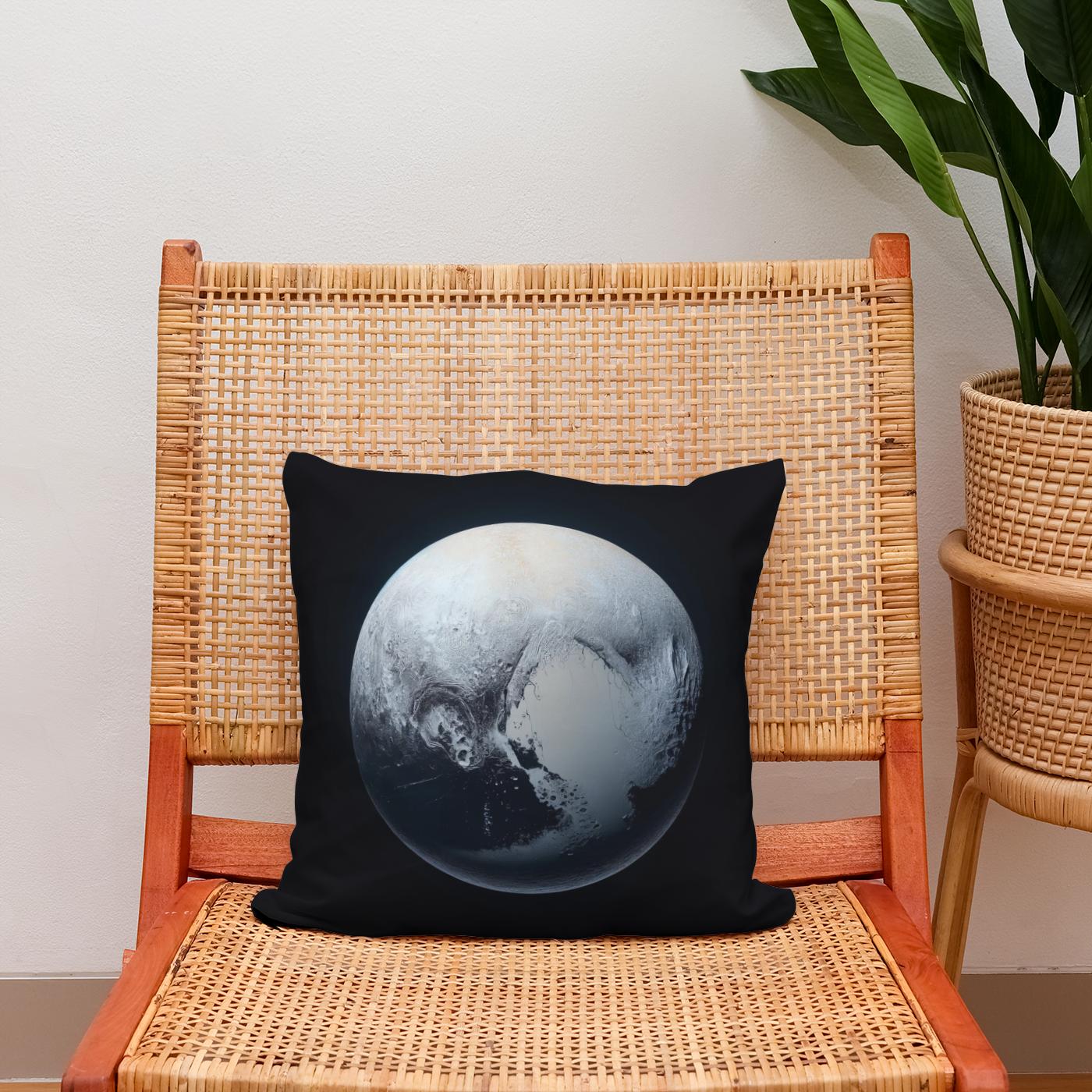 Pluto's Cosmic Isolation Cotton Cushion