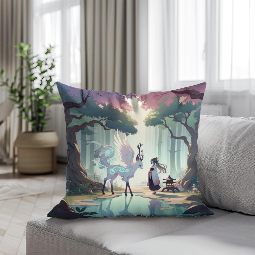 Enchanted Forest Encounter Cotton Cushion